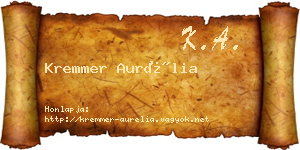 Kremmer Aurélia névjegykártya